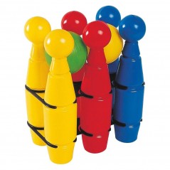 GIOCO DEI BIRILLI, 6 BIRILLI MULTICOLOR IN PLASTICA CON PALLINE, ETA' 3+