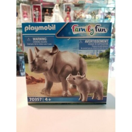 Playmobil 70357, Family Fun Famiglia Rinoceronti, ANNI 5+