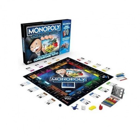 MONOPOLY SUPER ELECTRONIC BANKING, USA LA CARTA DI CREDITO PER CONQUISTARE TUTTO, età  8anni+  2-6 giocatori