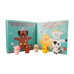 LIBRO E MARIONETTE DA DITA PER IL BAGNETTO, 10+ MESI.