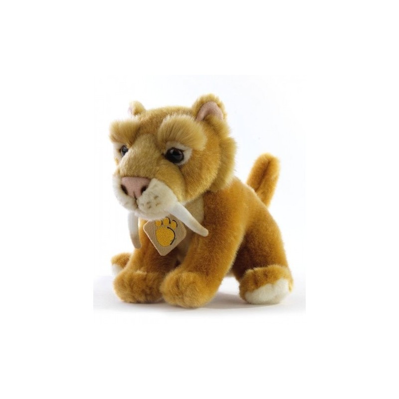 PLUSH & COMPANY "DINO"  TIGRE DAI DENTI A SCIABOLA PELUCHE H.20 CM .