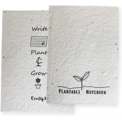 ECOLIF3 PLANTABLE NOTEPAD A6 BLOCK NOTES IN A6 PIANTABILE SULLA COPERTINA CI SONO DISEGNATI I GERMOGLI   