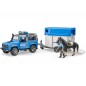 BRUDER 02588 LAND ROVER DEFENDER POLIZIA CON TRAILER CAVALLI, ANNI 4+