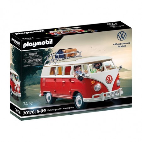 PLAYMOBIL 70176, WOLKSVAGEN T1 CAMPING BUS ROSSO, ANNI 5-99