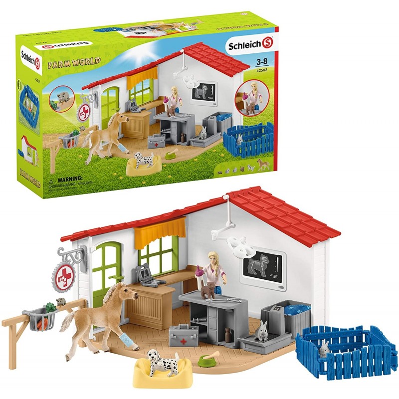 SCHLEICH FARM WORLD * CLINICA VETERINARIA CON ANIMALI COD. 42502I ANNI 3+