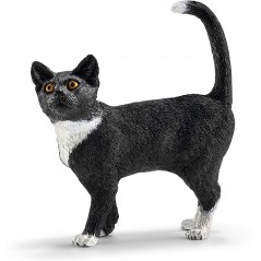 SCHLEICH ANIMALI * GATTO NERO E BIANCO IN PIEDI COD. 13770 ANNI 3+