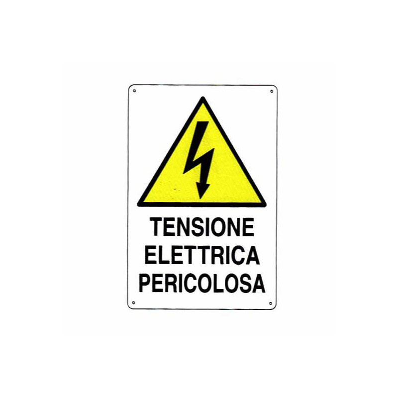 CARTELLO TENSIONE ELETTRICA       20x 30 ALLUMINIO