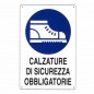 CARTELLO CALZATURE SICUREZZA      20x 30 ALLUMINIO