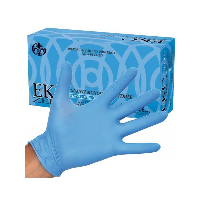 GUANTI NITRILE EKO ZERO POWDER FREE Pz 100 S