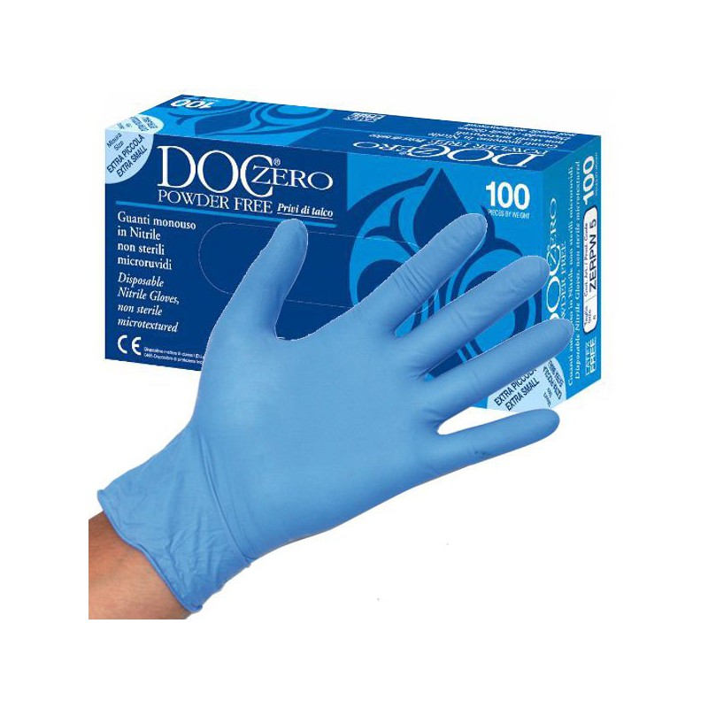 GUANTI NITRILE DOC ZERO POWDER FREE Pz 100 M