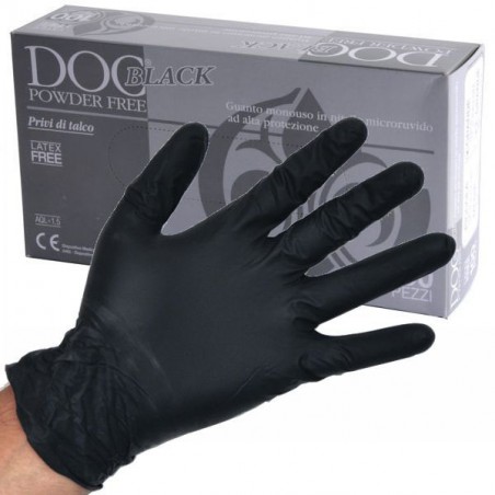 GUANTI NITRILE DOC BLACK POWDER FREE Pz 100 XL