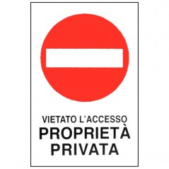 CARTELLO PROPRIETA' PRIVATA V.A.  30x 45 ALLUMINIO