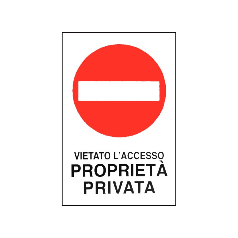 CARTELLO PROPRIETA' PRIVATA V.A.  30x 45 ALLUMINIO