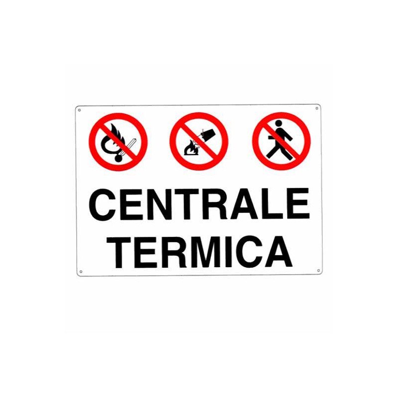 CARTELLO CENTRALE TERMICA         30x 20 ALLUMINIO