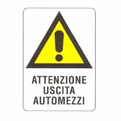 CARTELLO USCITA AUTOMEZZI         48x 68 PLASTICA