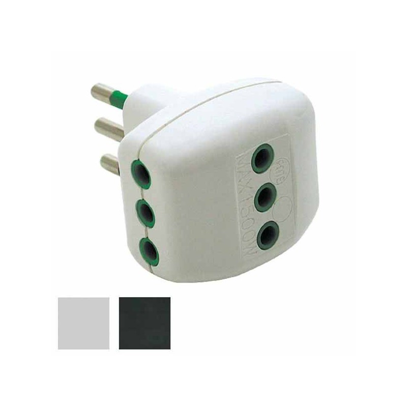 ADATTATORE TRIPLO 10A+T BIANCO           82200 FME