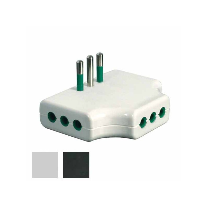 ADATTATORE TRIPLO PIATTO 10A+T BIANCO    82250 FME