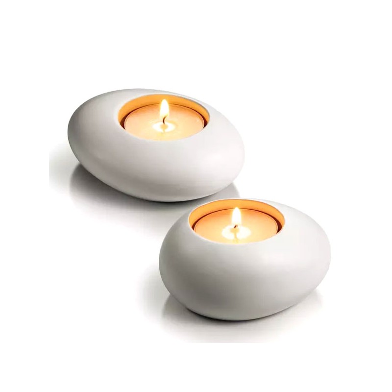 SUPPORTO TEALIGHT STONE BIANCO  Pz 2 FANCY TESCOMA