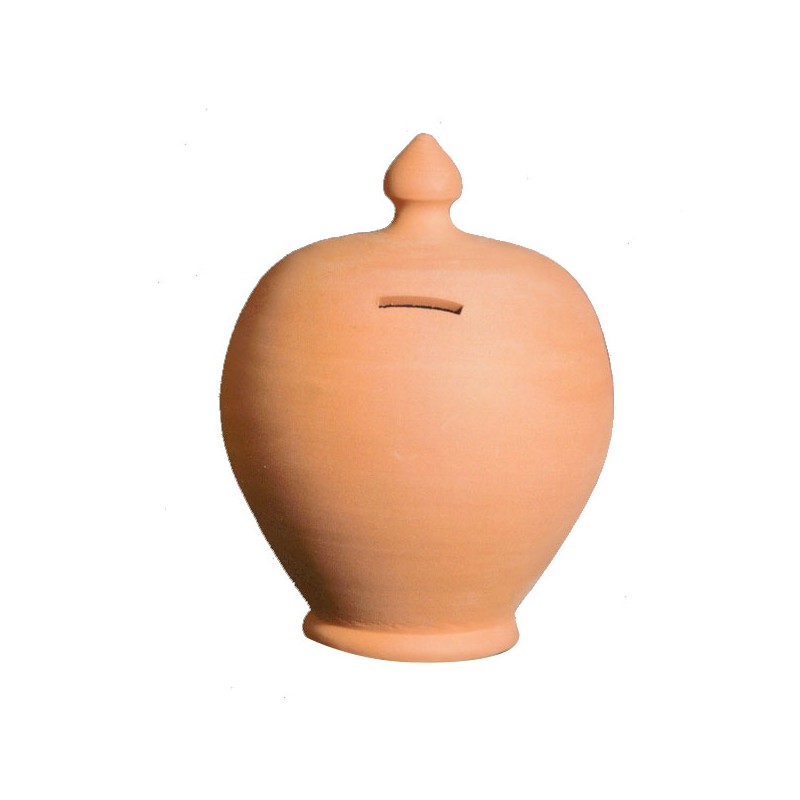 SALVADANAIO TERRACOTTA TONDO      cm 10 h 16 COLI'