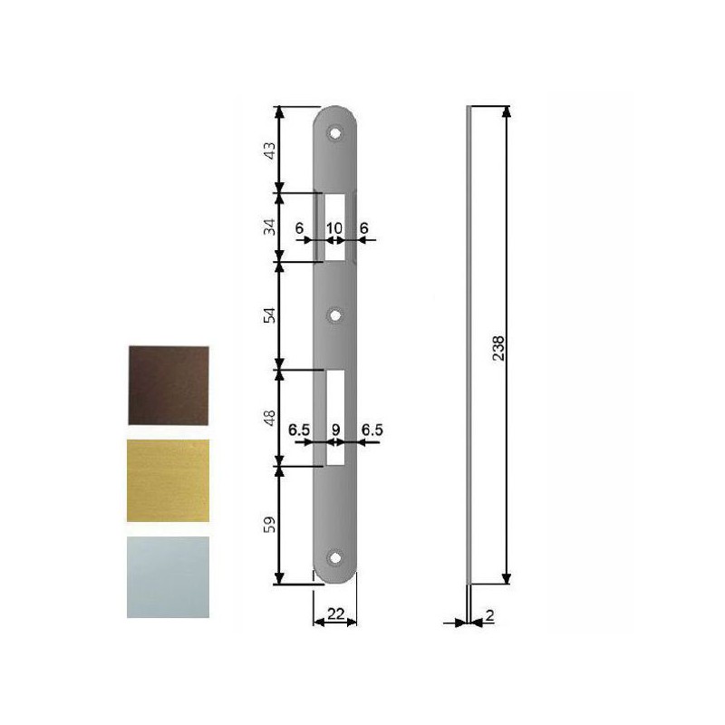 INCONTRO SERRATURE PATENT BT 8x90 OTTONATO 590 AGB