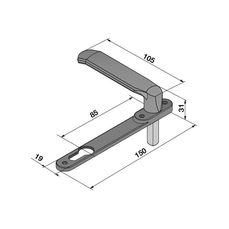 MANIGLIA PLACCA NYLON            086.00.04.0 WELKA