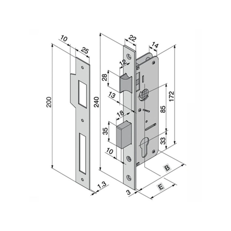 SERRATURA INF.LEGNO              015.45.00.0 WELKA