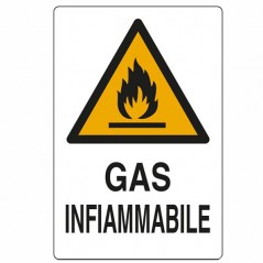 CARTELLO GAS INFIAMMABILE         20x 30 ALLUMINIO