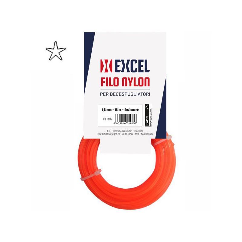 FILO NYLON PENTAGONO       mm 2,0 m 15 EXCEL 09376