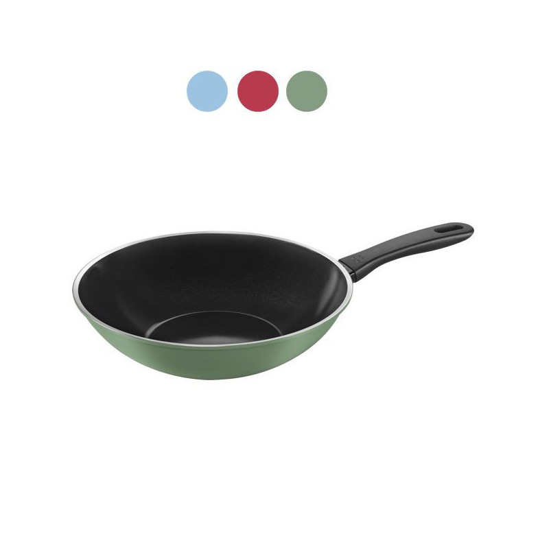 WOK 1 MANICO         cm 28 CAPRERA ROSSO BALLARINI