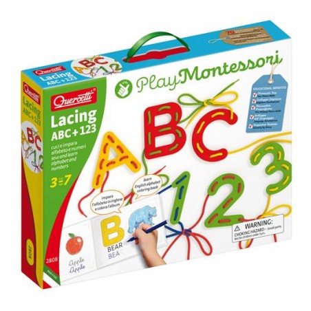 QUERCETTI MONTESSORI, LACING ABC+123, ANNI 3-7