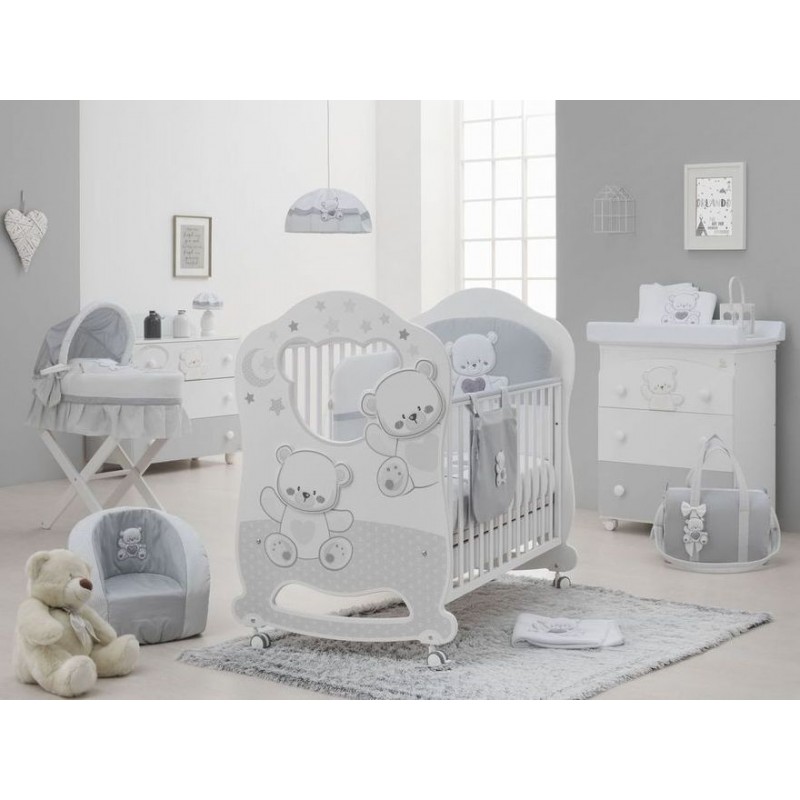 Italbaby Collezione Jolie letto modello OBLO' jolie bianco-grigio