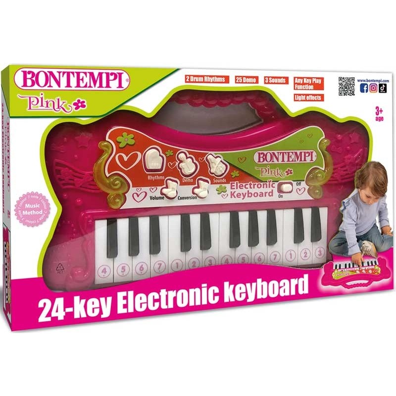 BONTEMPI I GIRL, MINI TASTIERA 22 TASTI CON MICROFONO, ANNI 3+