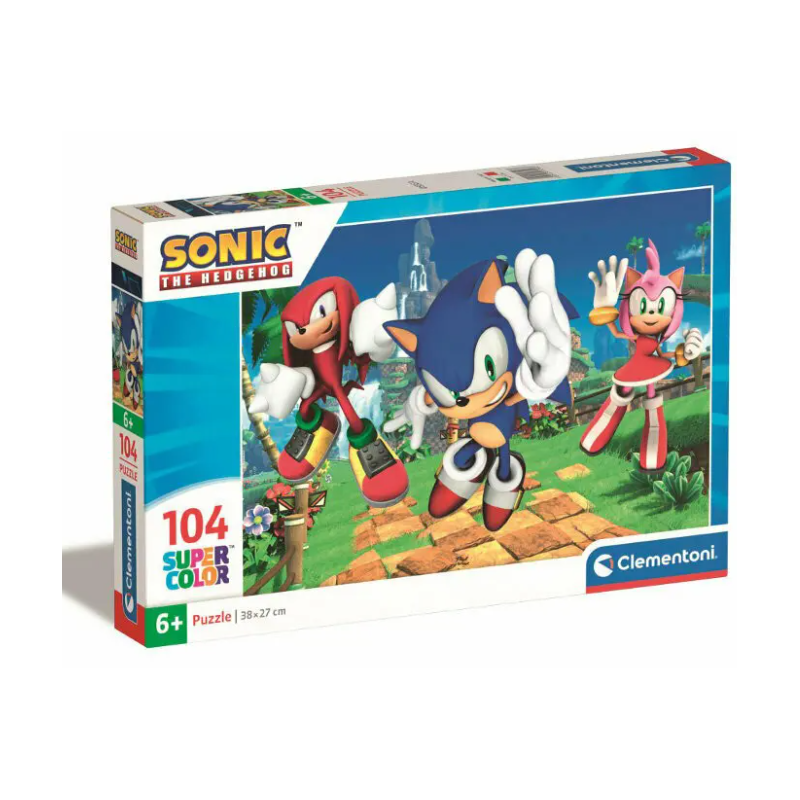 Puzzle Clementoni Supercolor: 104 pezzi, 48.5 X 33.5 cm, Sonic 2