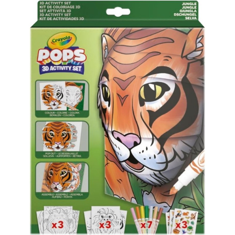 pops set attivita 3d selva crayola