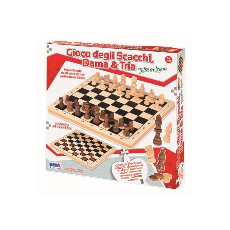 Ronchi Supertoys Gioco Tria Giochi da Tavolo Dama/Scacchi, Multicolore