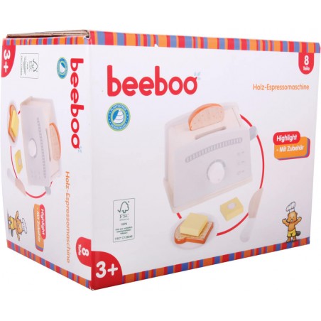 Beebo Tostapane in legno Beeboo Kitchen con accessori, 7 pezzi