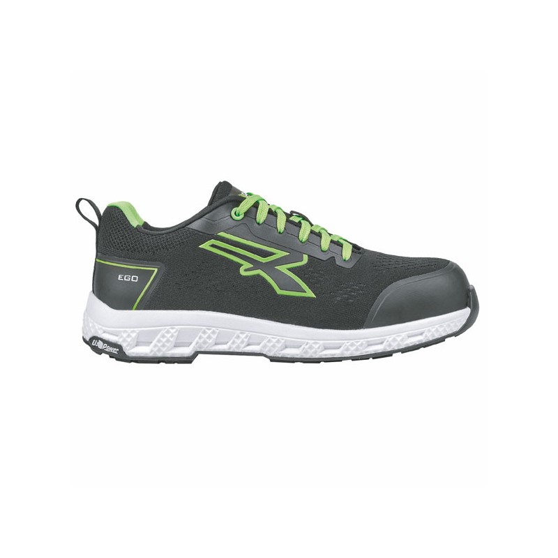 SCARPE ATON NERO/VERDE BASSE 42         S1P UPOWER