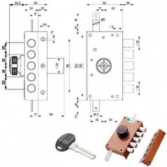SERRATURA SIC.TRIPLICE SX POMPA      30427 MOTTURA