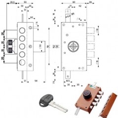 SERRATURA SIC.TRIPLICE SX POMPA SCR. 30437 MOTTURA