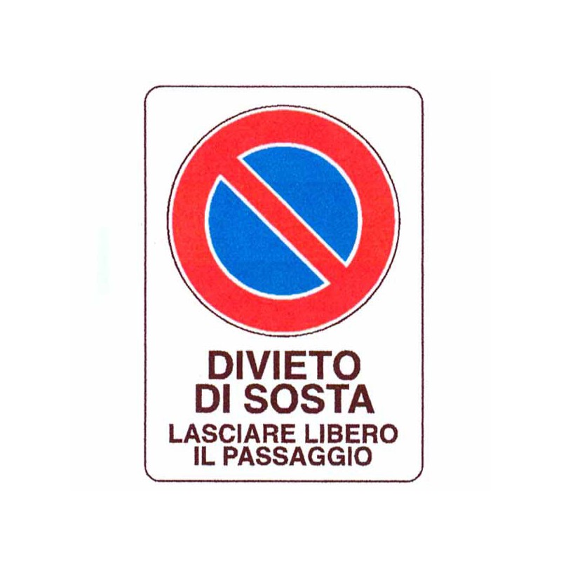 CARTELLO DIVIETO DI SOSTA 20x 30 PLASTICA CARTELLO DIVIETO DI SOSTA 20x 30 PLASTICA