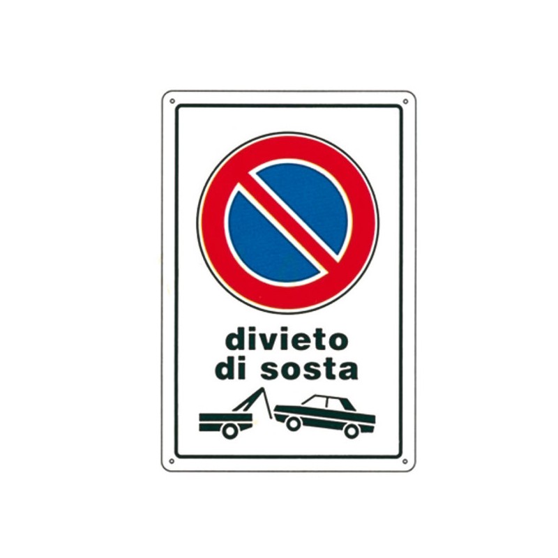 CARTELLO DIVIETO DI SOSTA R.F. 20x 30 PLASTICA CARTELLO DIVIETO DI SOSTA R.F. 20x 30 PLASTICA