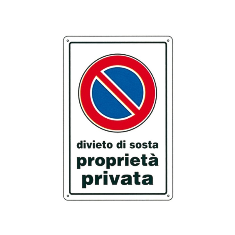 CARTELLO DIVIETO DI SOSTA P.P.    20x 30 PLASTICA