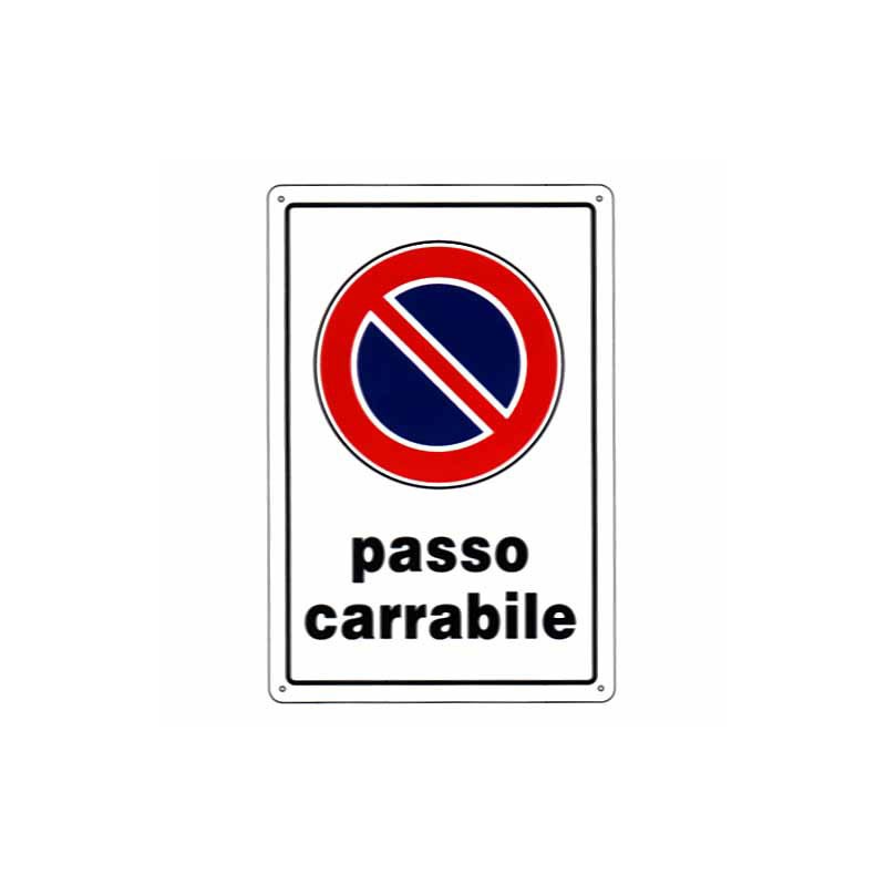 CARTELLO PASSO CARRABILE 20x 30 PLASTICA CARTELLO PASSO CARRABILE 20x 30 PLASTICA