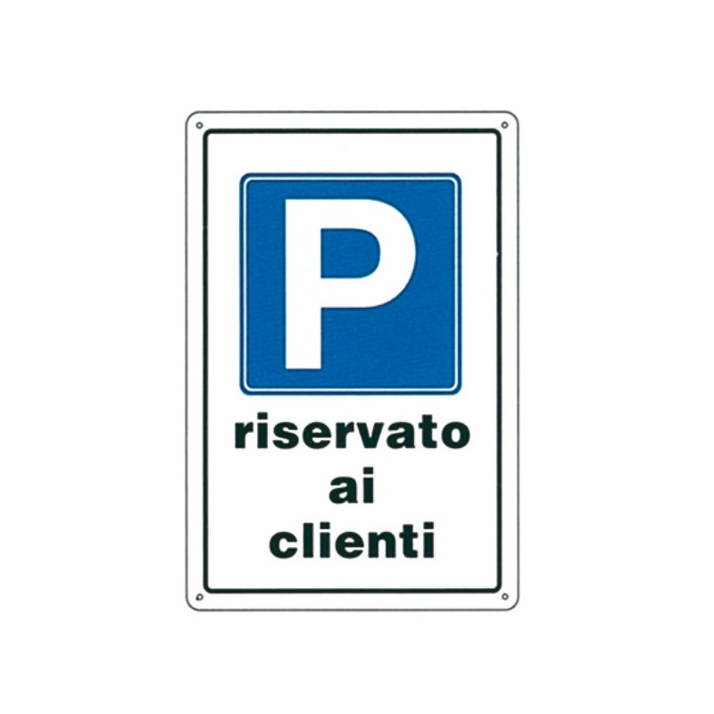 CARTELLO PARCHEGGIO CLIENTI       20x 30 PLASTICA