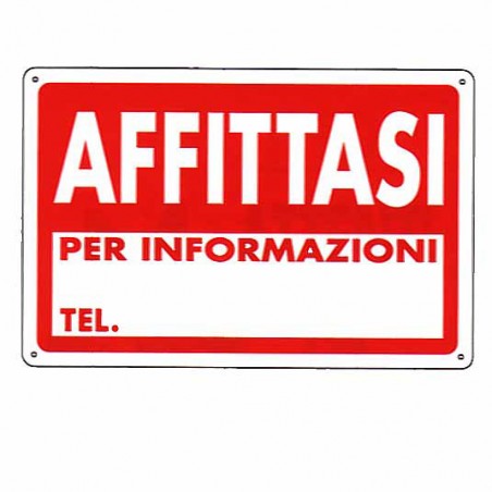 CARTELLO AFFITTASI                30x 20 PLASTICA