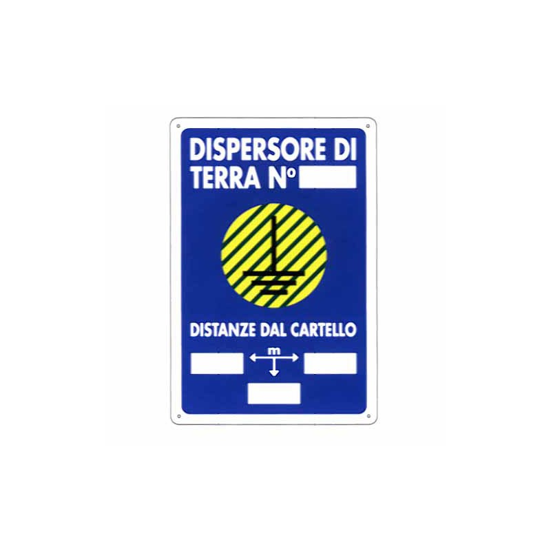 CARTELLO DISPERSORE DI TERRA      20x 30 PLASTICA