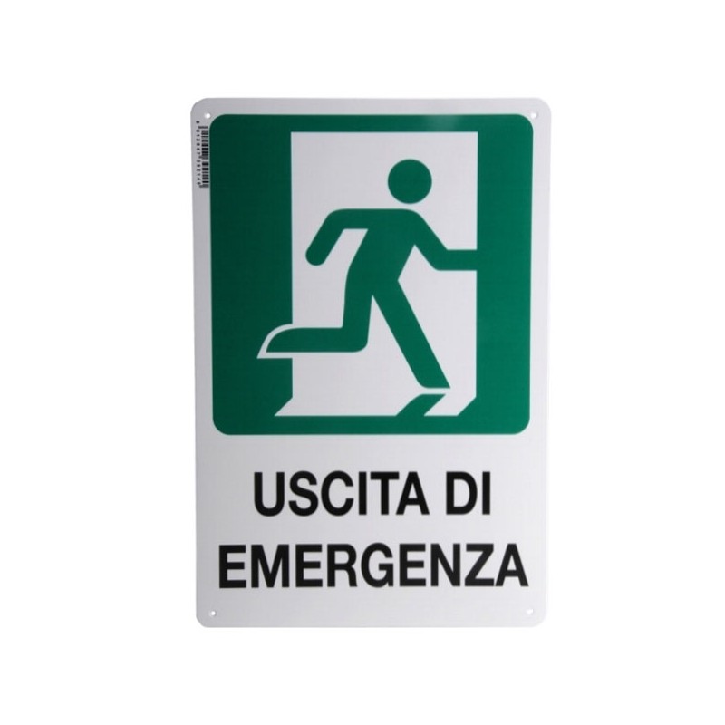 CARTELLO USCITA EMERGENZA DX 20x 30 PLASTICA CARTELLO USCITA EMERGENZA DX 20x 30 PLASTICA