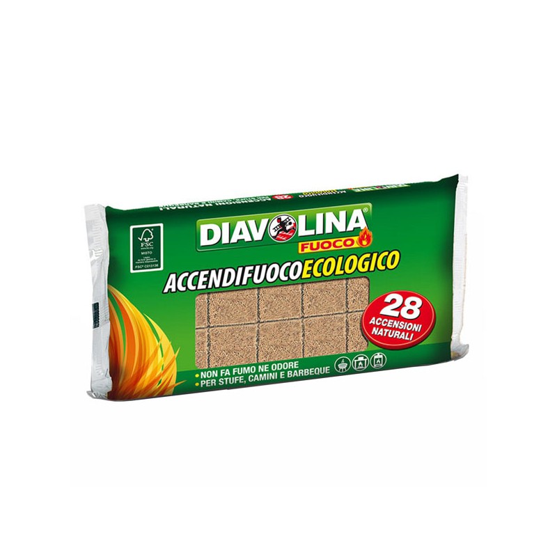 ACCENDITORE CUBETTI ECOLOGICO      Pz 28 DIAVOLINA