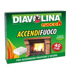 ACCENDITORE CUBETTI FUOCO          Pz 40 DIAVOLINA