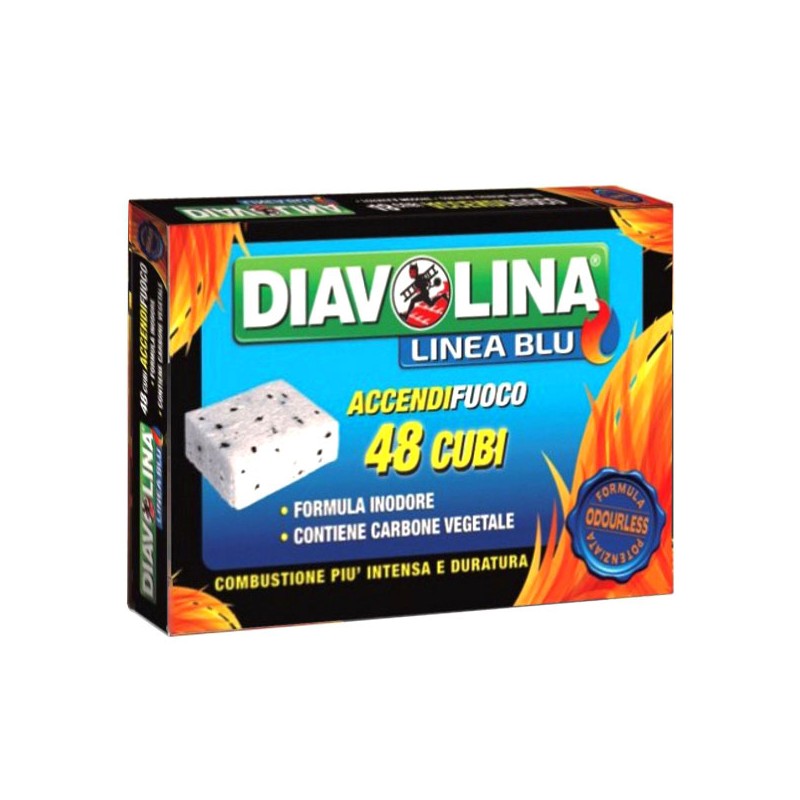 ACCENDITORE CUBETTI INODORE        Pz 48 DIAVOLINA